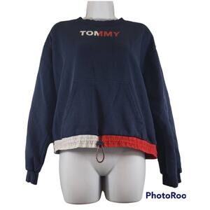 Tommy Hilfiger Logo Navy Blue/Red/White Sweatshirt Size Medium